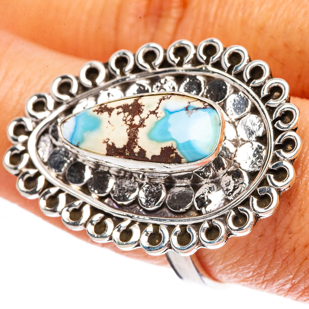 Rare Golden Hills Turquoise Ring Size 9 (925 Sterling Silver) R4259