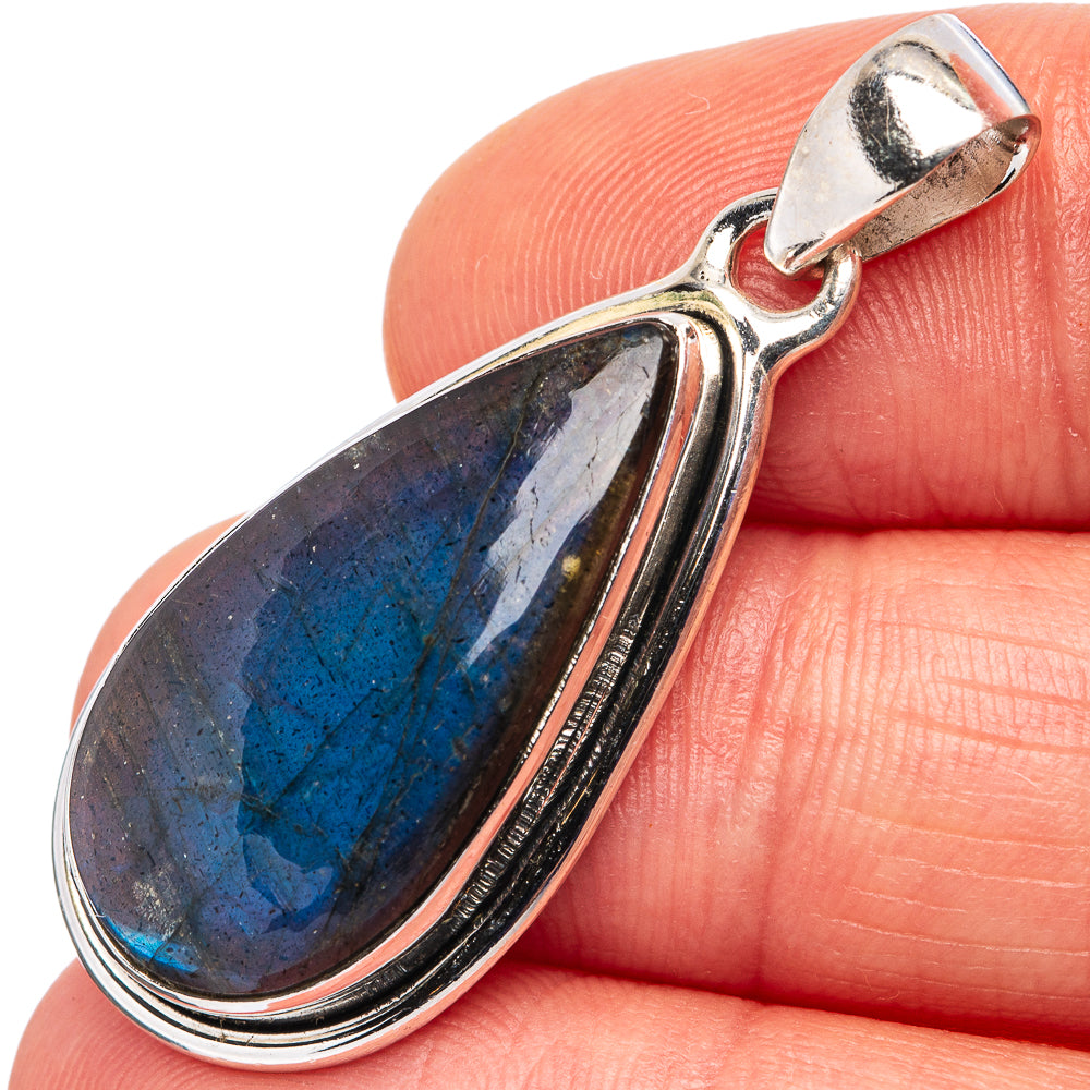 Labradorite Pendant 1 1/2" (.925 Sterling Silver)