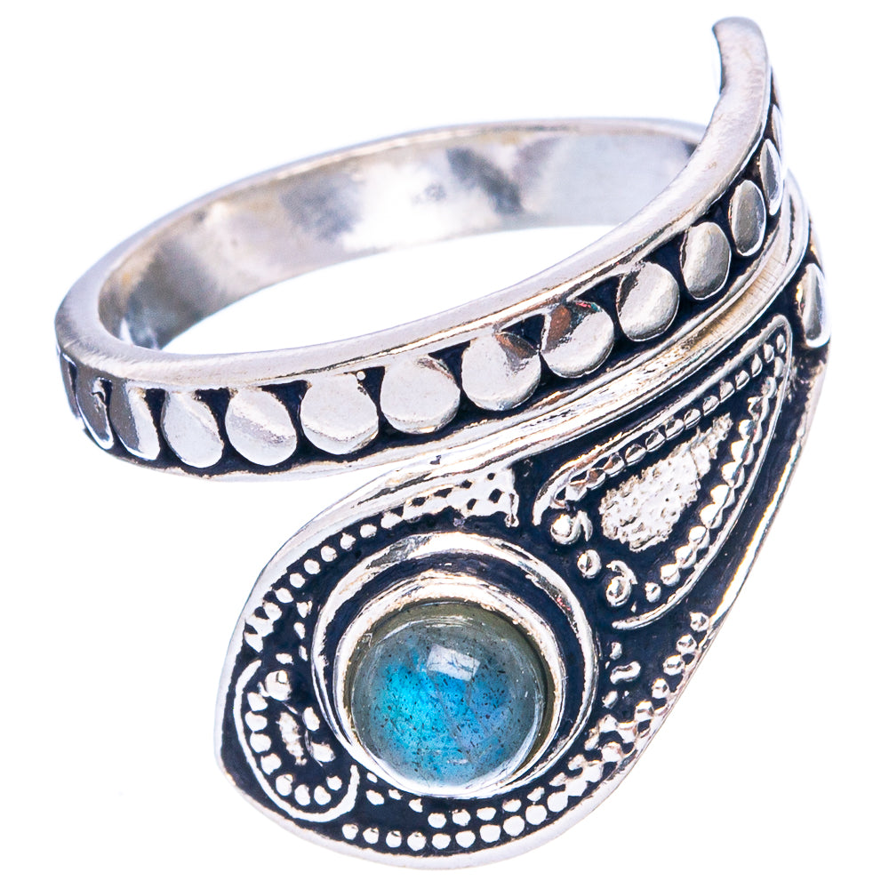 Labradorite Dainty Ring Size 6 Adjustable (925 Sterling Silver) R5216