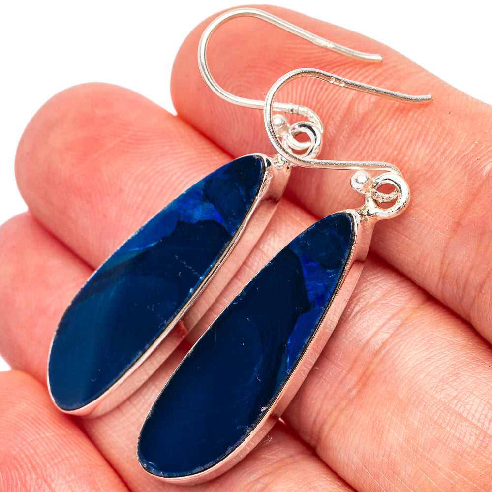 Rare Doublet Opal Earrings 1 3/4" (925 Sterling Silver) E2539