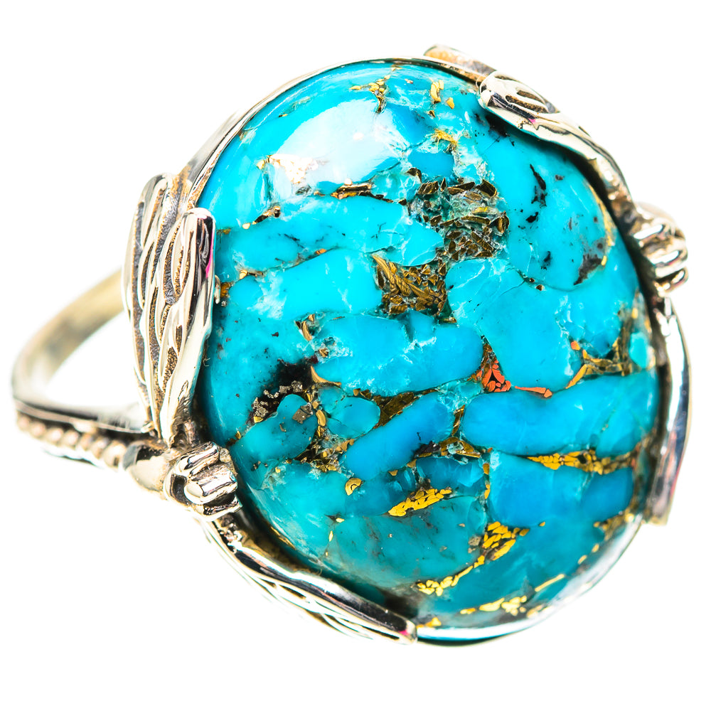 Blue Copper Composite Turquoise Ring Size 9.75 (925 Sterling Silver) RING138717