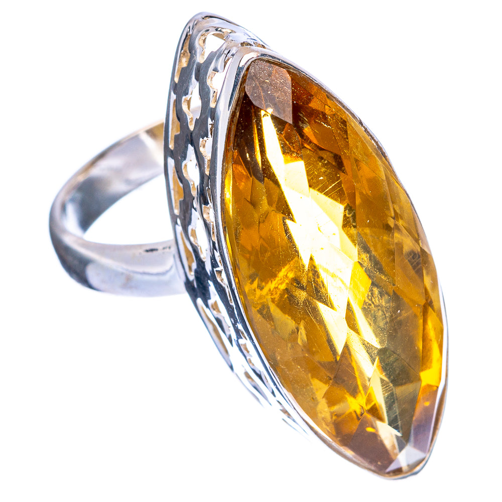 Large Faceted Citrine Ring Size 6.5 (925 Sterling Silver) R144514