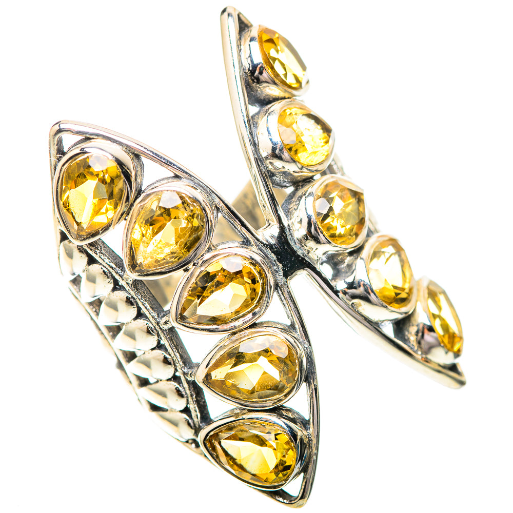 Large Faceted Citrine 925 Sterling Silver Ring Size 6.75 (925 Sterling Silver) RING139701