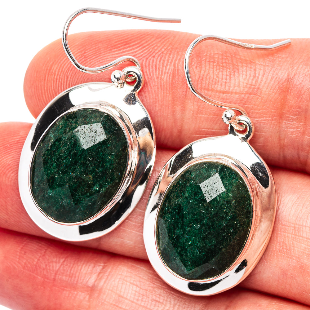 Premium Green Aventurine Earrings 1 1/2" (.925 Sterling Silver)