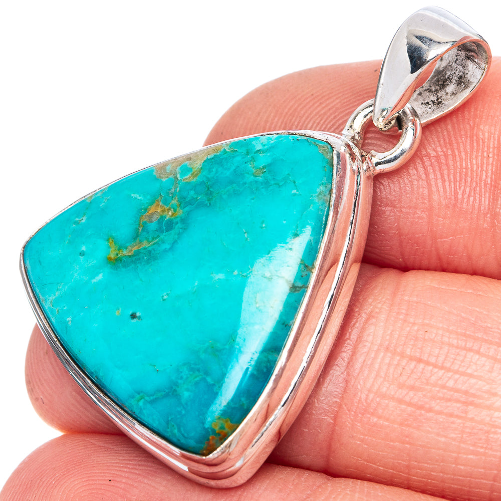 Rare Kingman Turquoise Pendant 1 3/8" (925 Sterling Silver) P41446