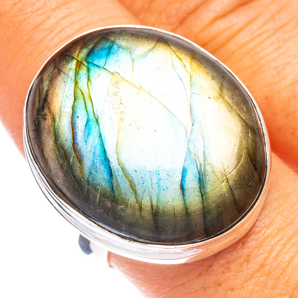 Labradorite Ring Size 9 (925 Sterling Silver) R7868