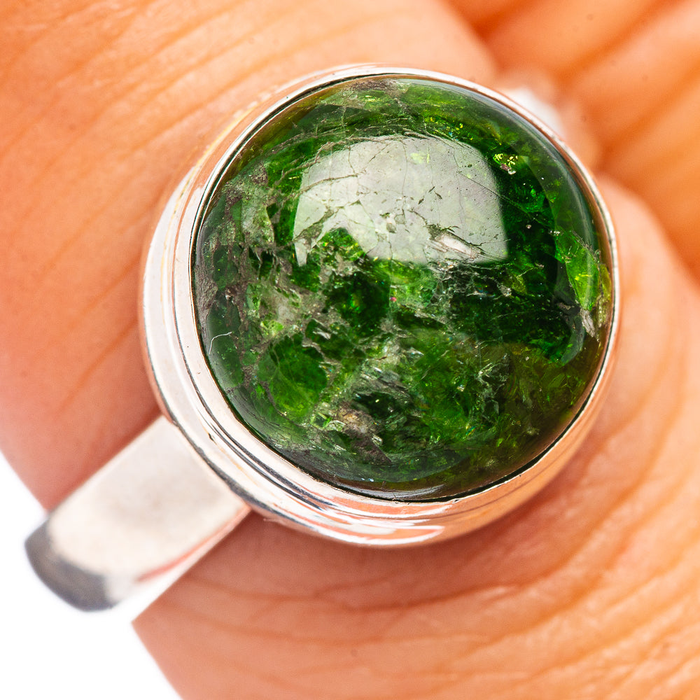 Chrome Diopside Ring Size 8 (.925 Sterling Silver)