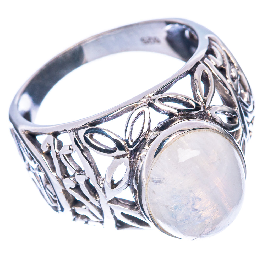 Rainbow Moonstone Ring Size 8.5 (925 Sterling Silver) R2900