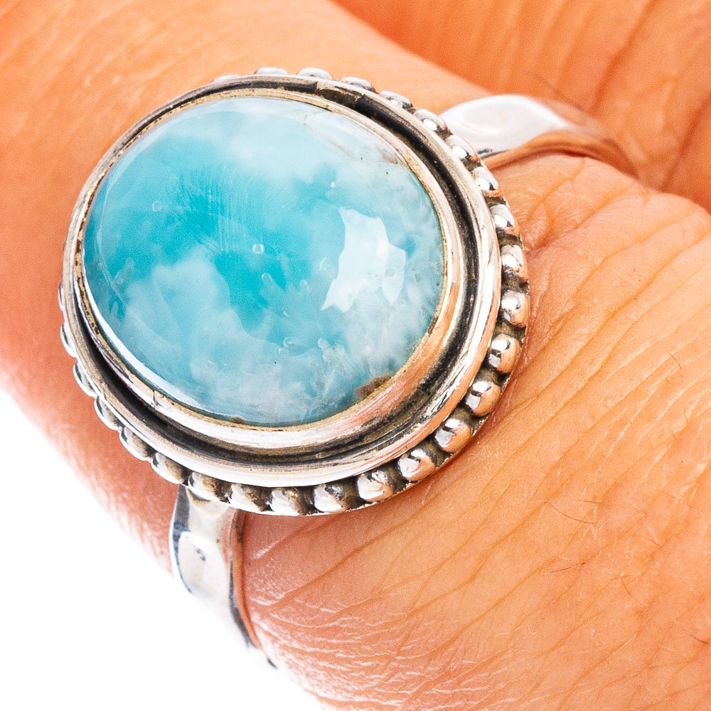Rare Larimar Ring Size 7.25 (925 Sterling Silver) R7879