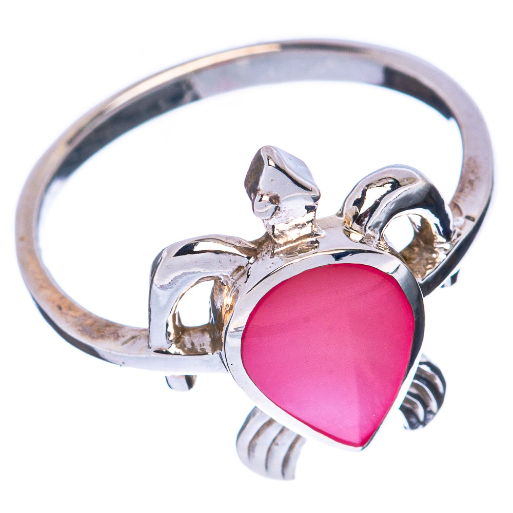 Mother Of Pearl Inlay Turtle Ring Size 5.75 (925 Sterling Silver) R3011