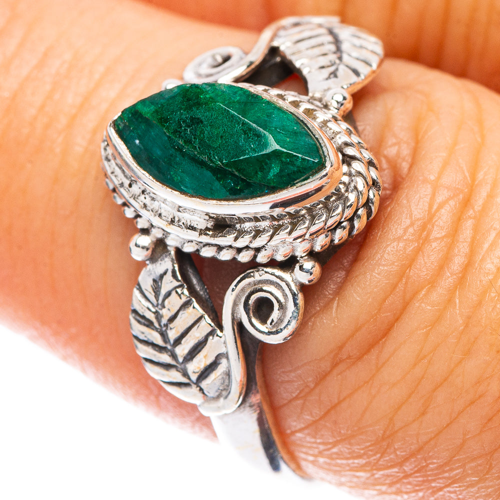 Green Sillimanite Leaf 925 Sterling Silver Ring Size 7.75 (925 Sterling Silver) R5344