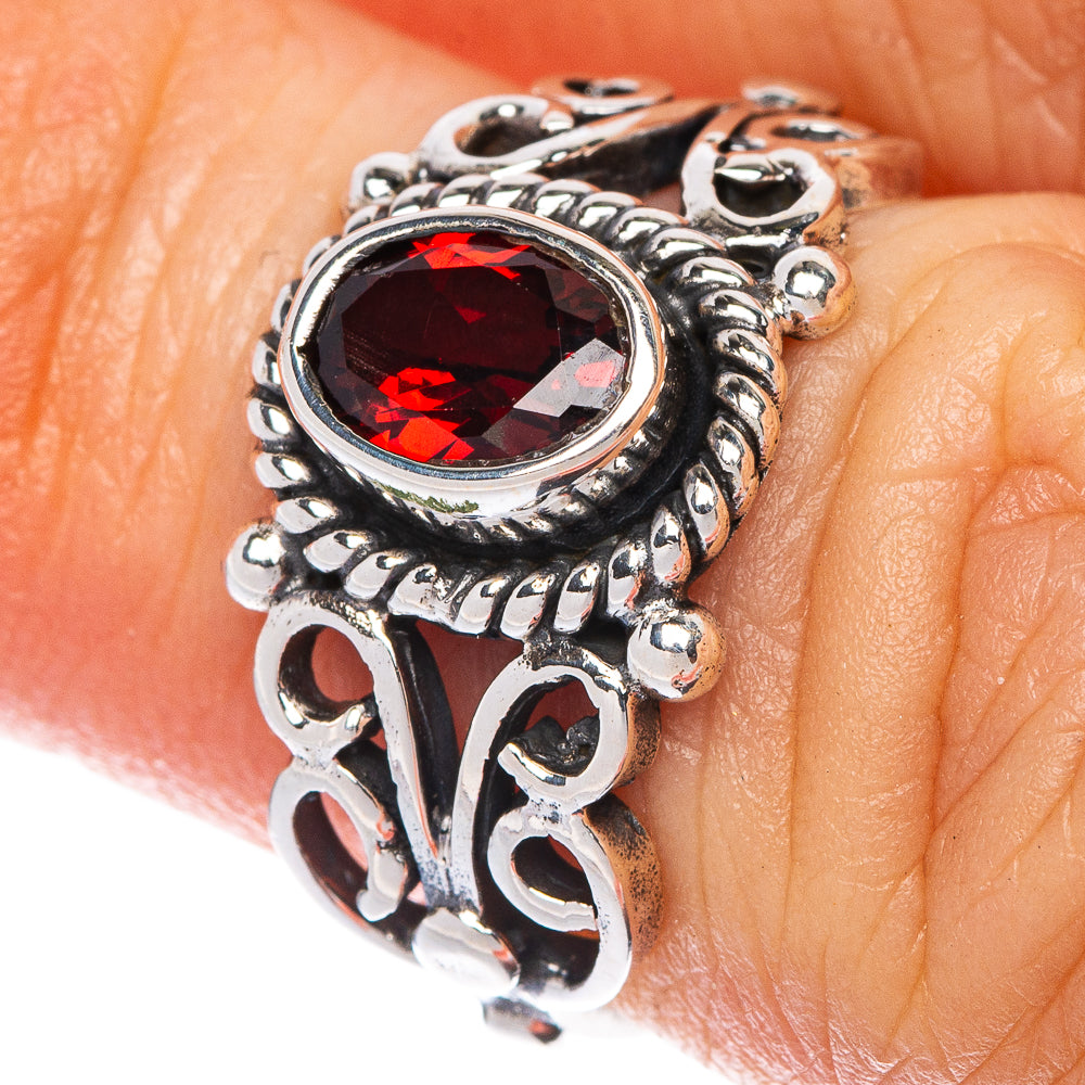 Garnet Ring Size 5 (925 Sterling Silver) R1459