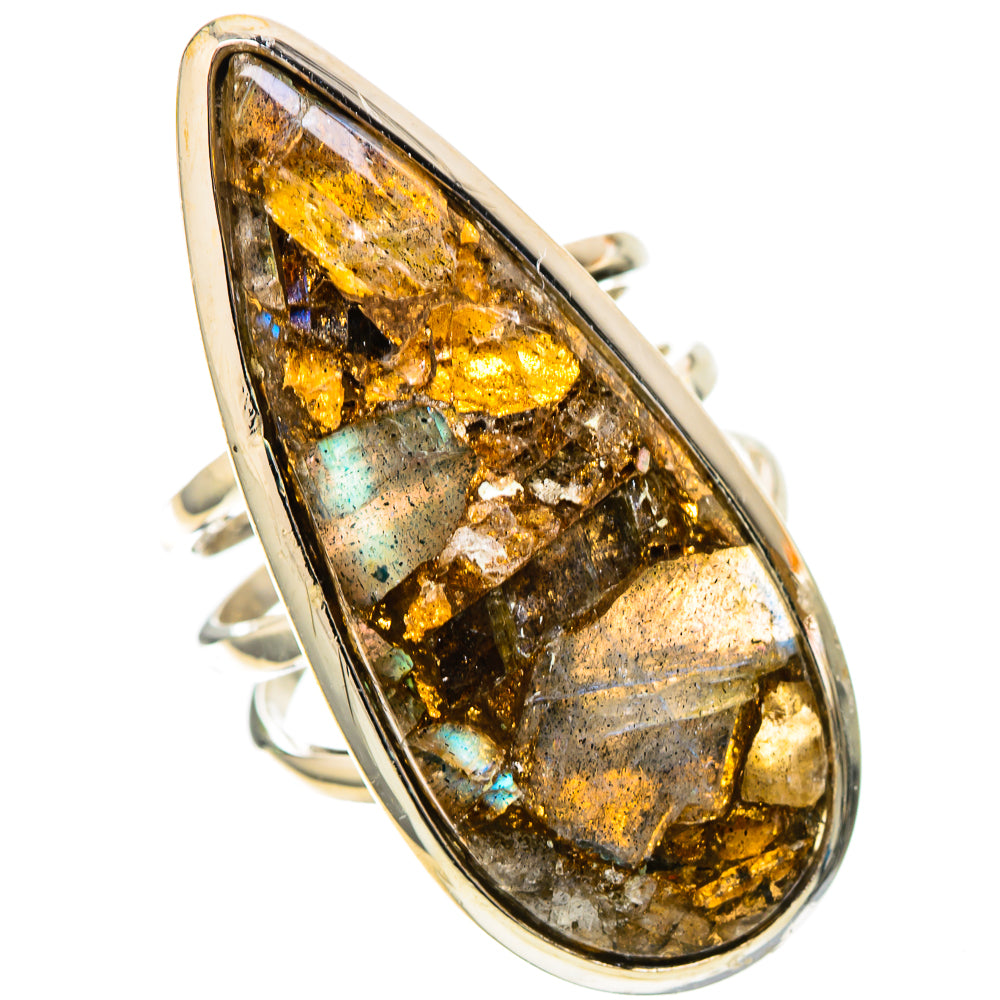 Large Brecciated Labradorite Ring Size 6 (925 Sterling Silver) RING137983
