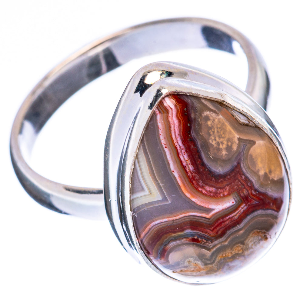 Crazy Lace Agate Ring Size 8.75 (925 Sterling Silver) R3322