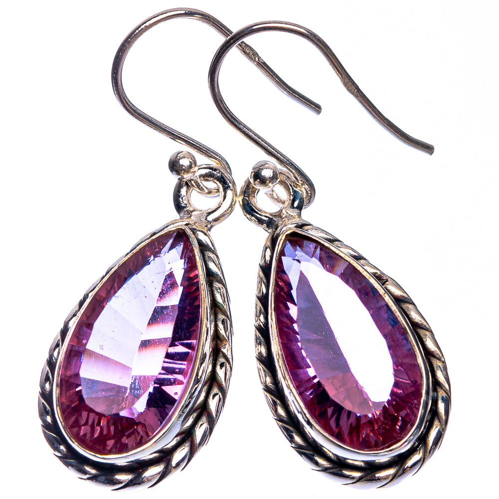 Faceted Color Change Alexandrite (Lab.) Earrings 1 3/8" (925 Sterling Silver) E432685