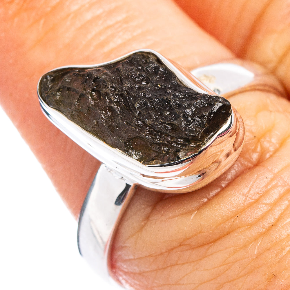 Rare Moldavite Ring Size 8 (.925 Sterling Silver)