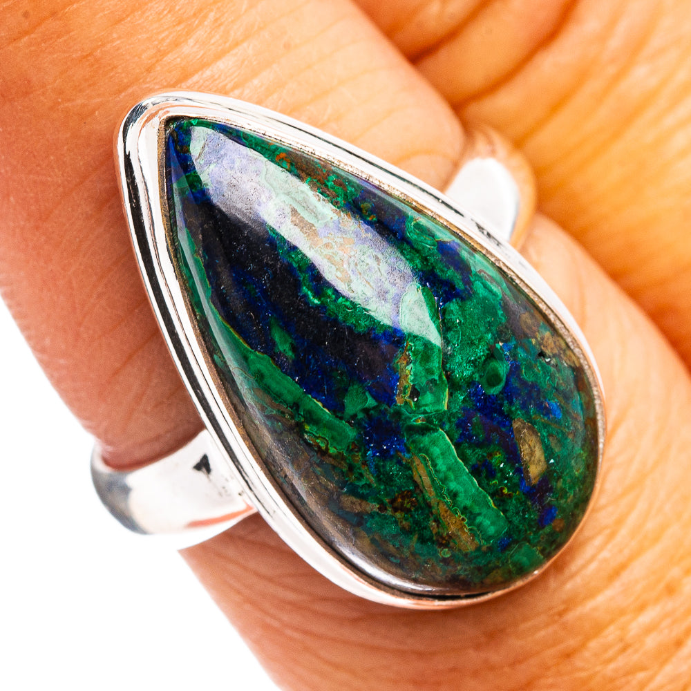 Rare Azurite Malachite Ring Size 7.75 (.925 Sterling Silver)