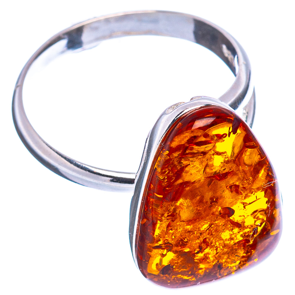 Baltic Amber Ring Size 7 Adjustable (.925 Sterling Silver)