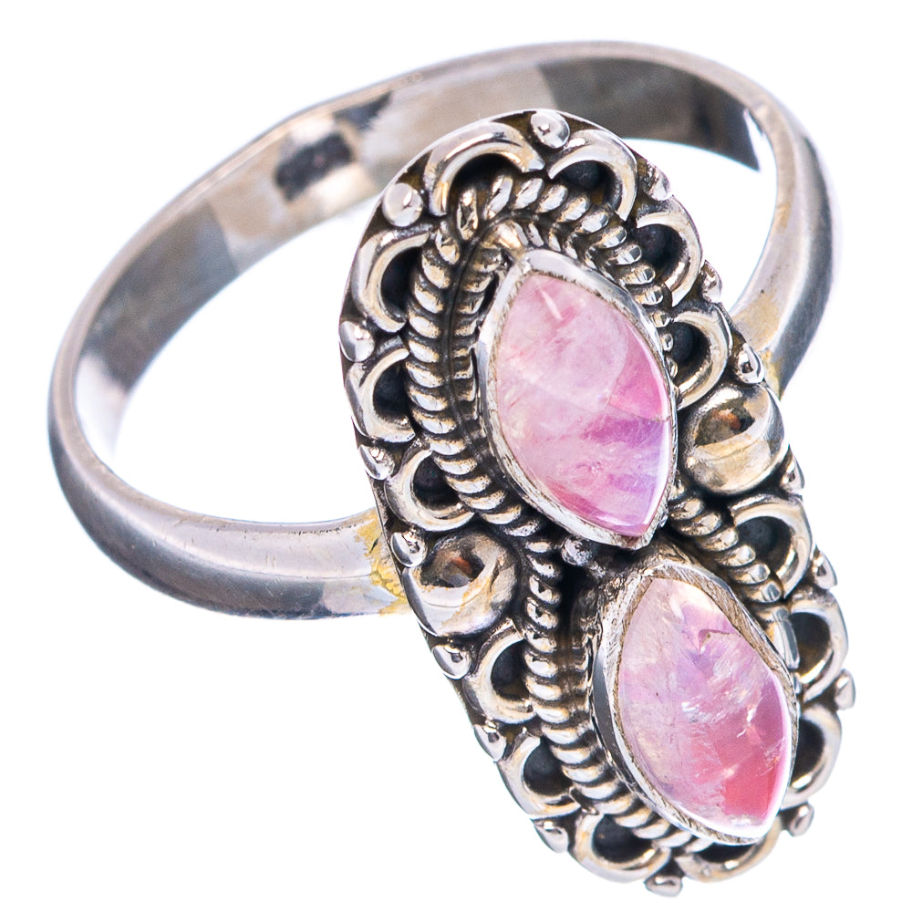 Pink Moonstone Ring Size 7.25 (.925 Sterling Silver)