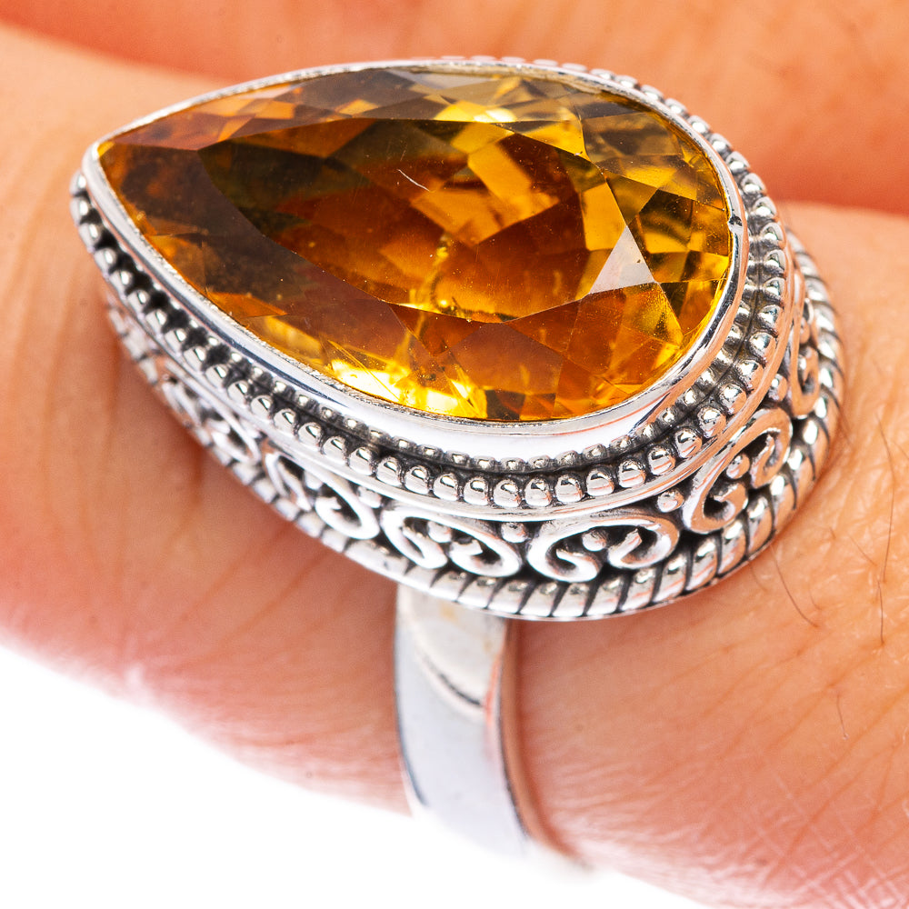 Faceted Citrine Ring Size 7.75 (925 Sterling Silver) R144609