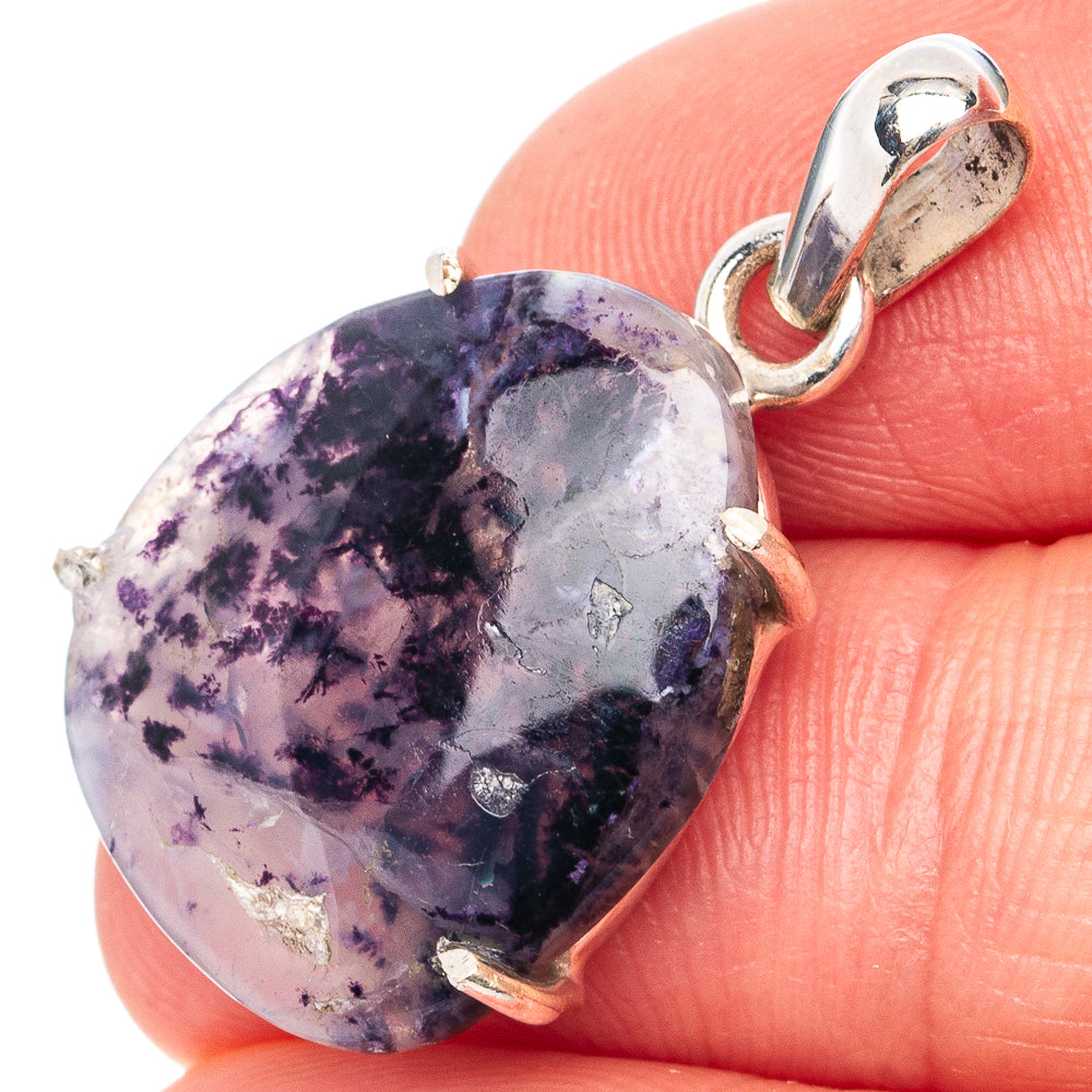Mexican Purple Opal Pendant 1 1/8" (.925 Sterling Silver)