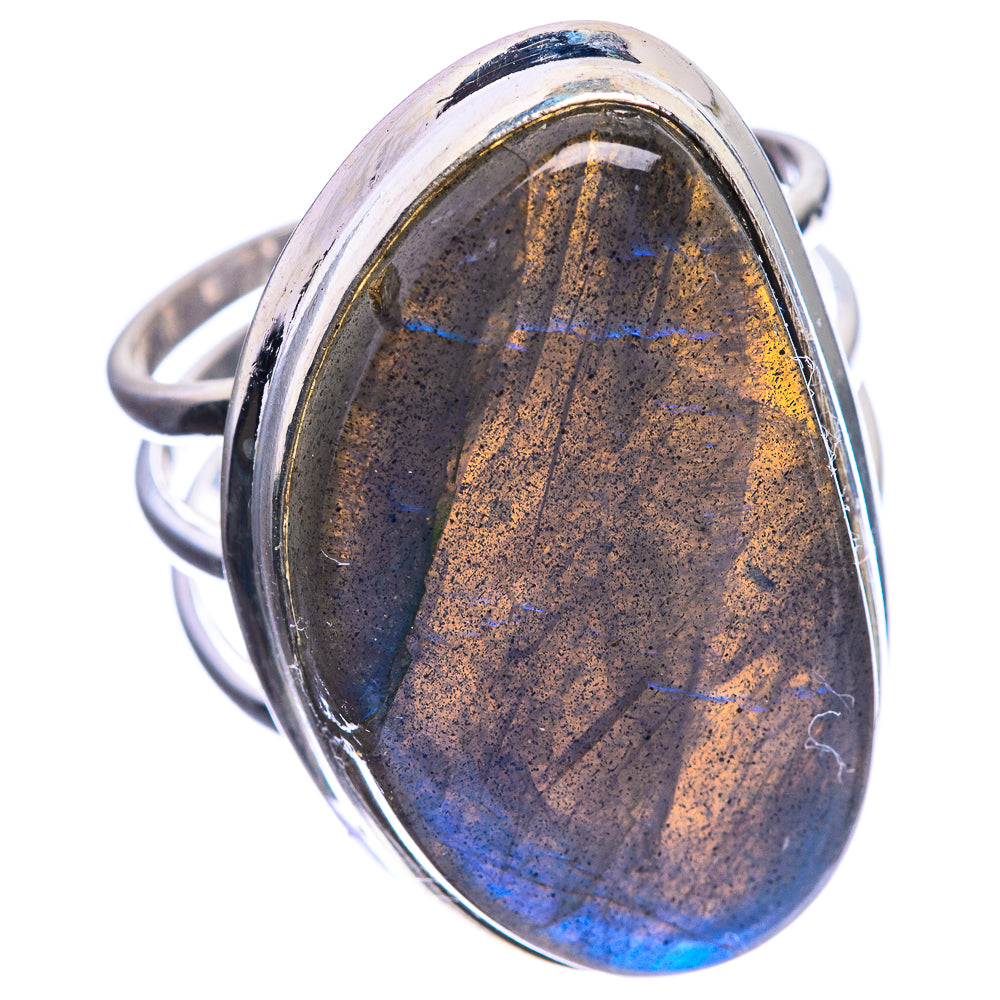 Large Labradorite 925 Sterling Silver Ring Size 9.5