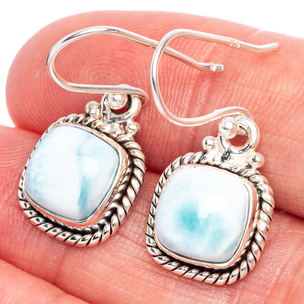 Larimar Earrings 1 1/8" (925 Sterling Silver) E433469