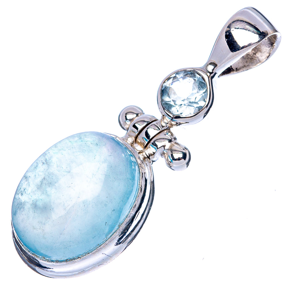 Aquamarine, Blue Topaz Pendant 1 1/4" (925 Sterling Silver) P42745