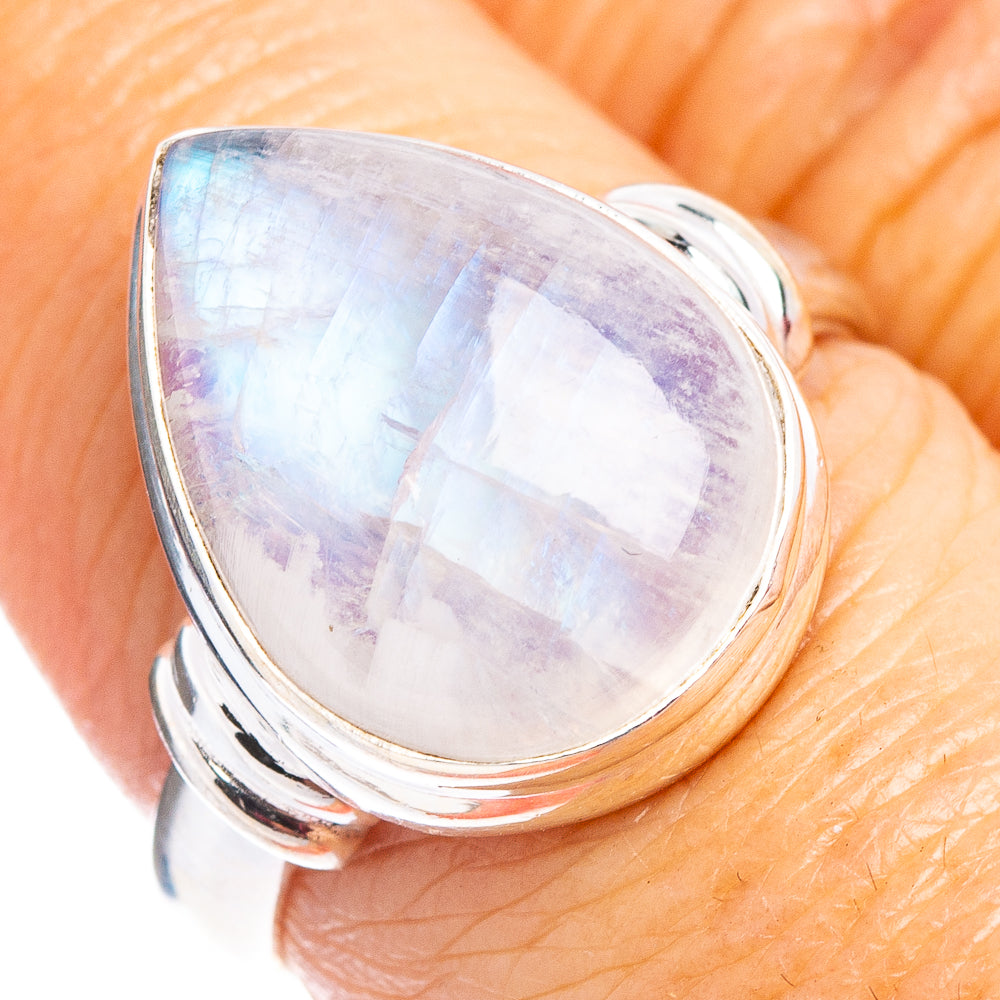 Rainbow Moonstone Ring Size 7.75 (.925 Sterling Silver)