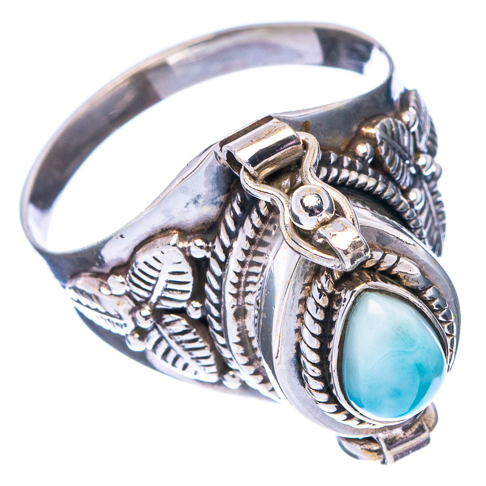 Larimar Poison Ring Size 7.75 (.925 Sterling Silver)