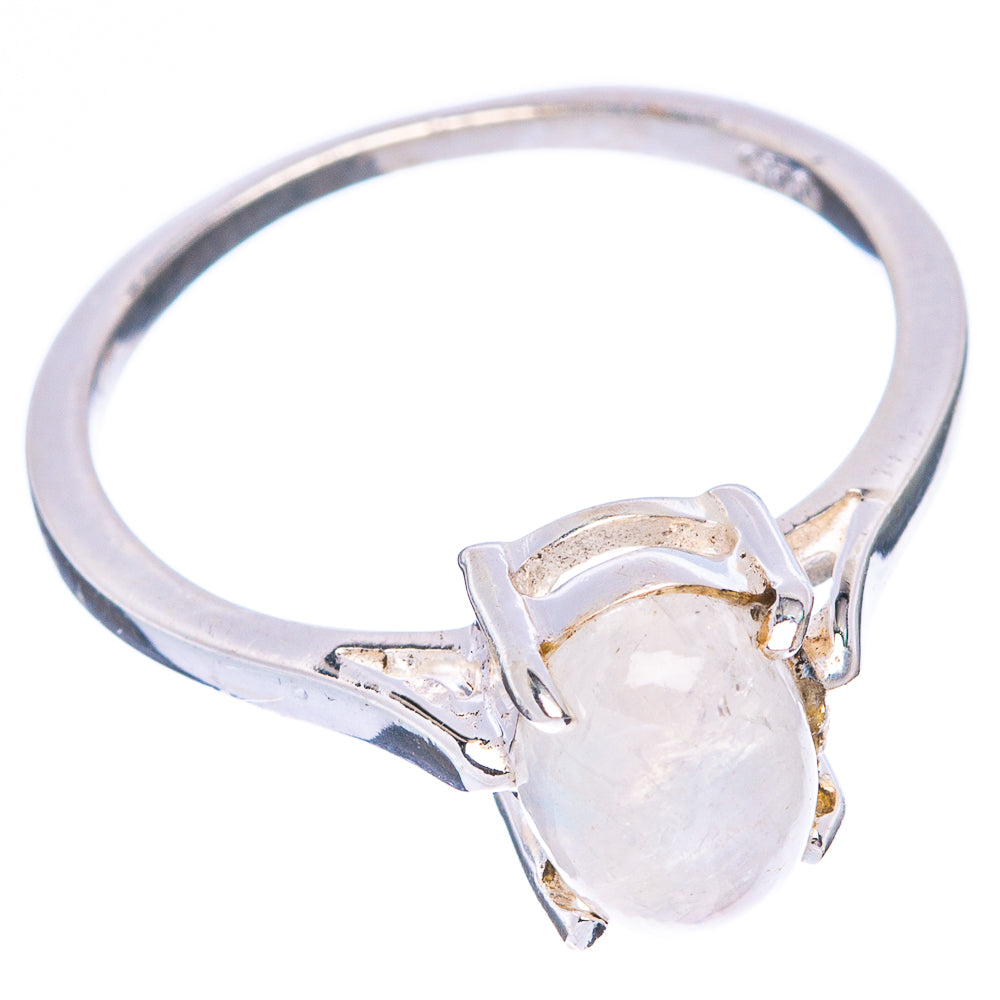 Rainbow Moonstone Dainty Ring Size 6.75 (925 Sterling Silver) R5889