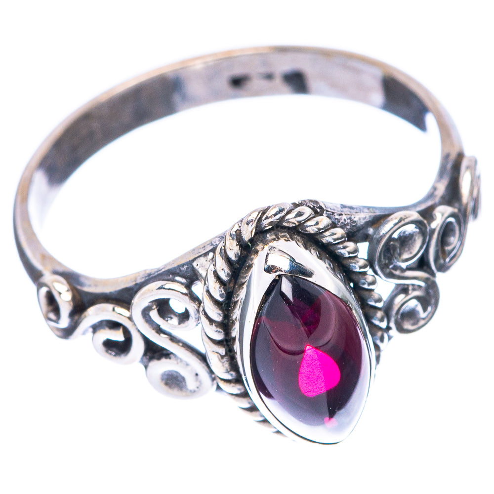 Garnet Dainty Ring Size 7 (925 Sterling Silver) R5793