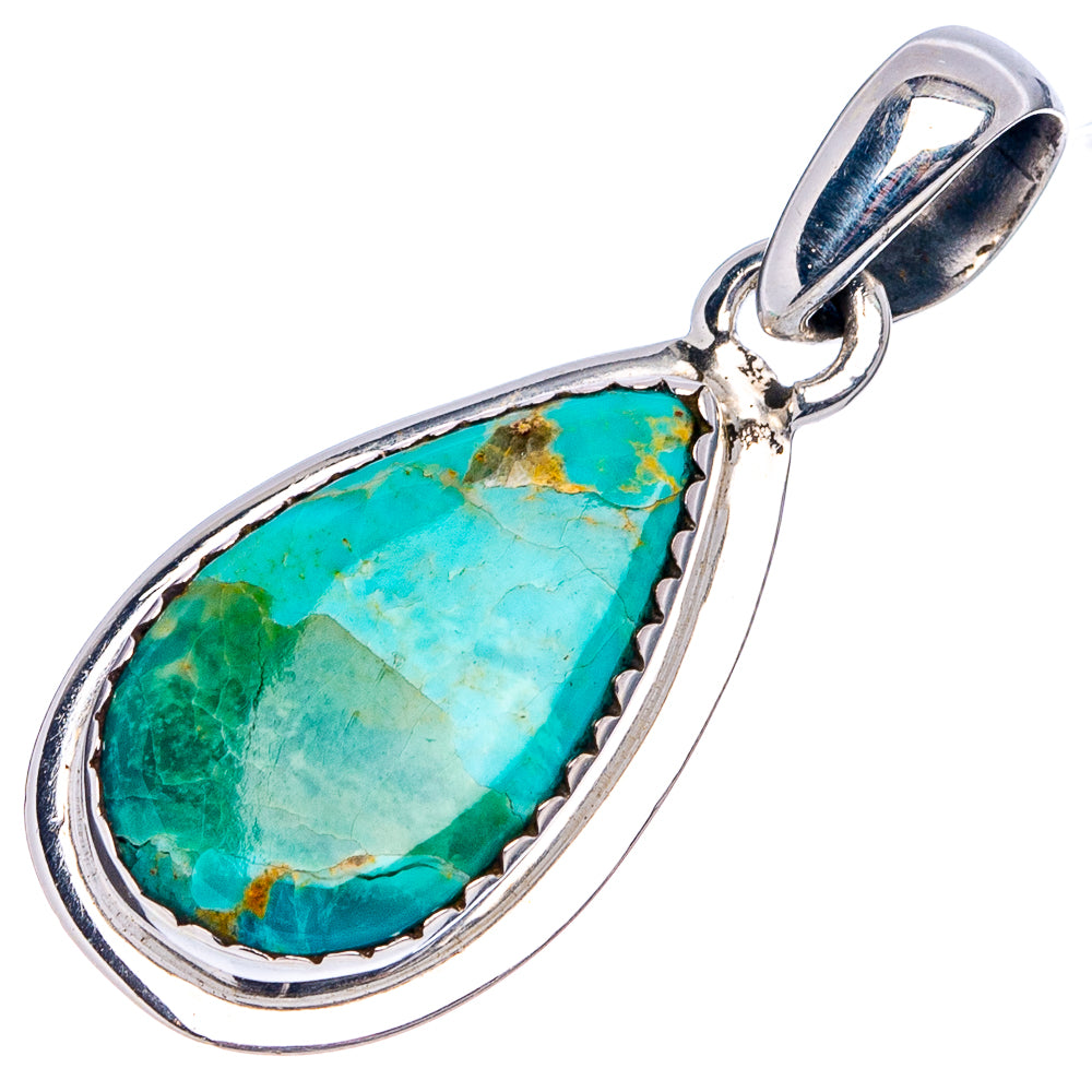 Mohave Turquoise Pendant 1 3/8" (.925 Sterling Silver)