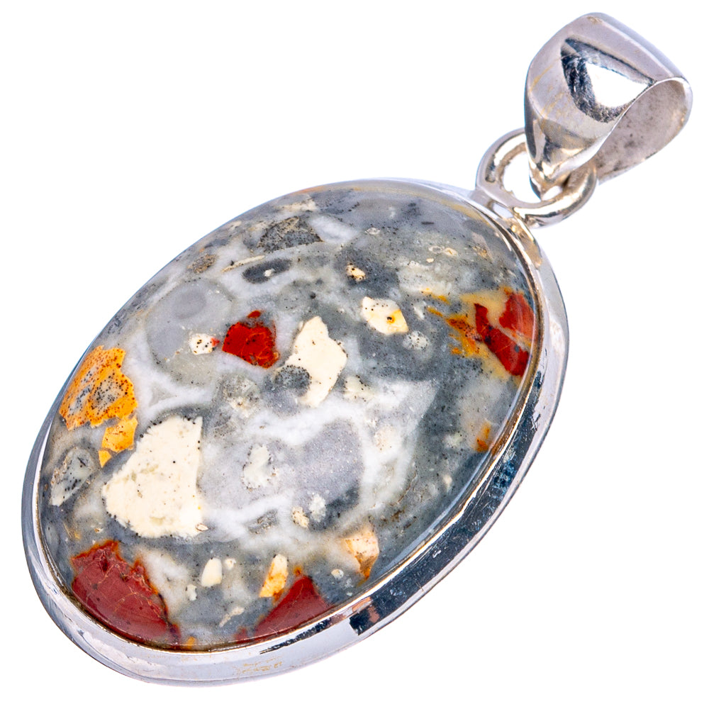 Maligano Jasper Pendant 1 3/8" (925 Sterling Silver) P43439