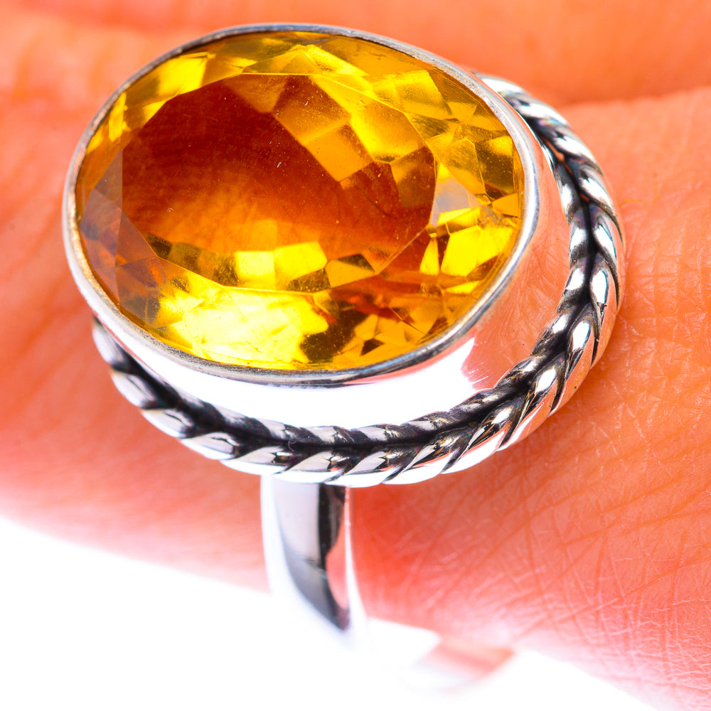 Faceted Citrine Ring Size 10.75 (925 Sterling Silver) RING139901