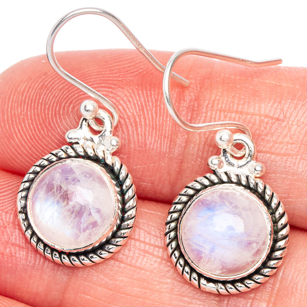 Rainbow Moonstone Earrings 1 1/8" (925 Sterling Silver) E433465