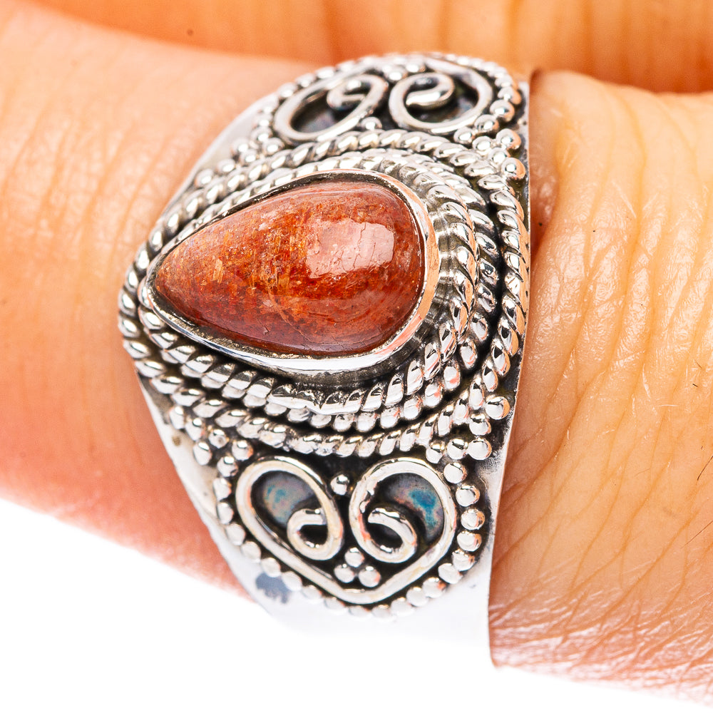 Sunstone Ring Size 8.5 (925 Sterling Silver) R4017