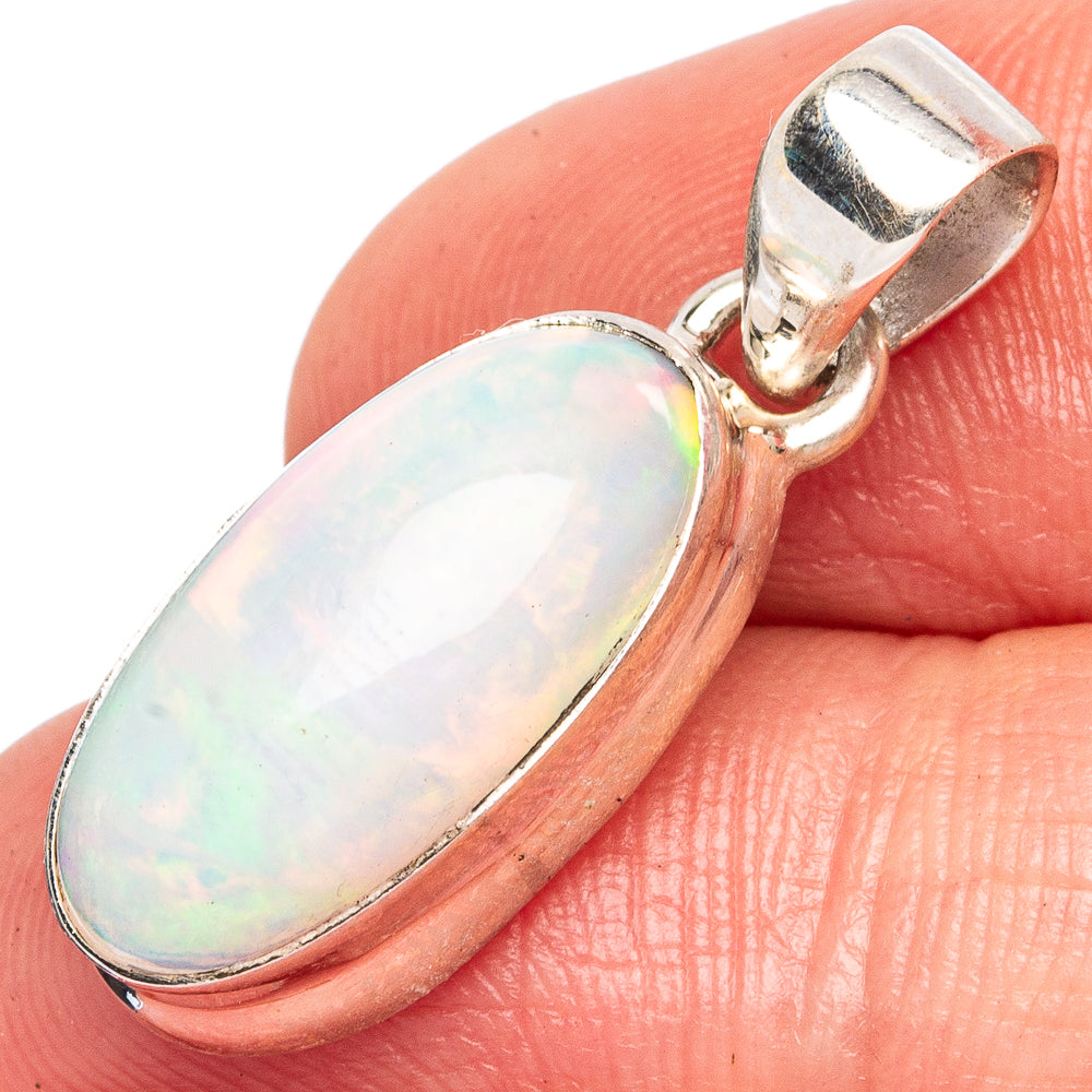 Large Rare Ethiopian Opal Pendant 1 1/8" (925 Sterling Silver) P43469