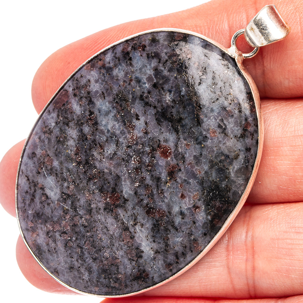 Firestone Palm Stone Pendant 2 3/8" (Silver Plated)
