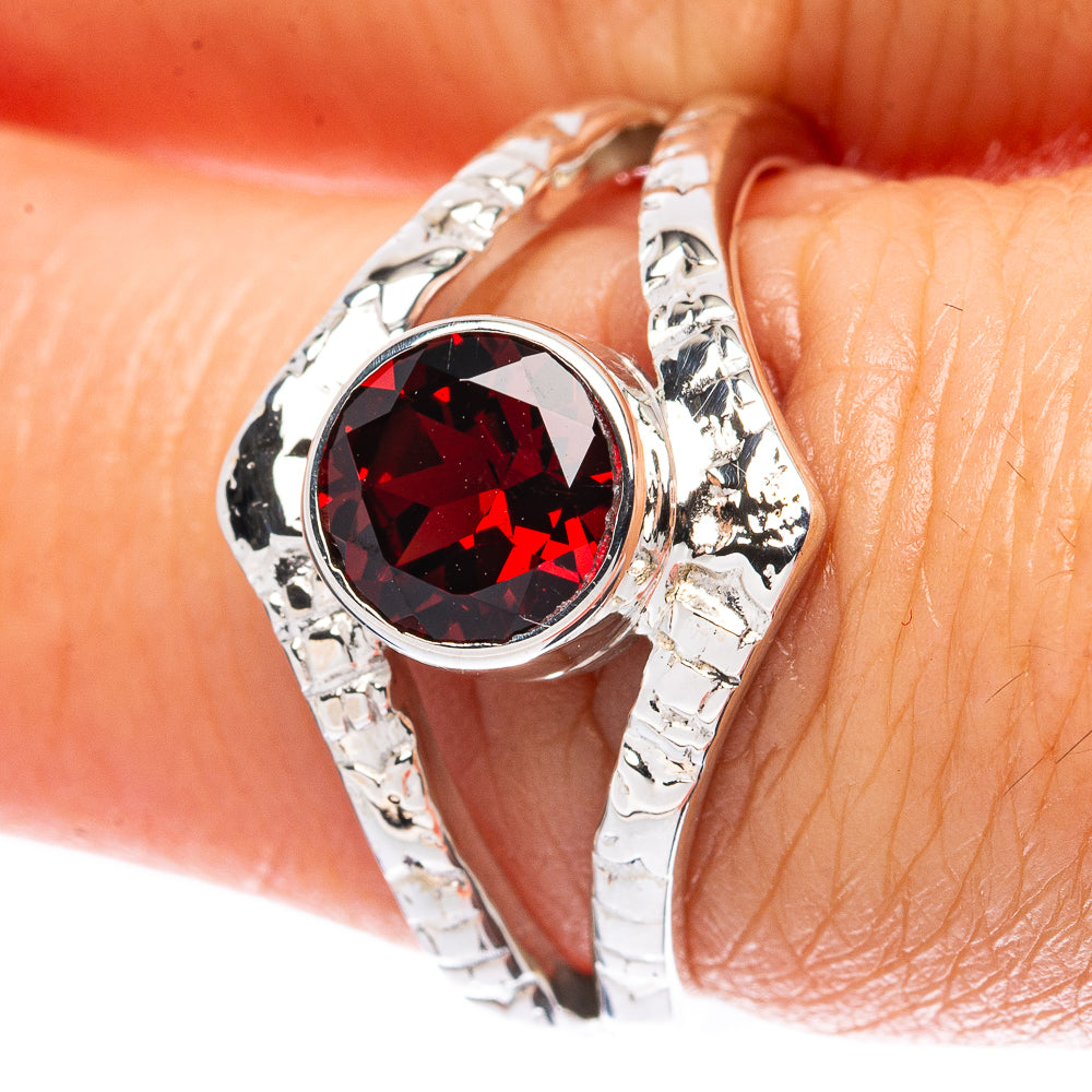 Premium Garnet 925 Sterling Silver Ring Size 7.75 Ana Co R3468