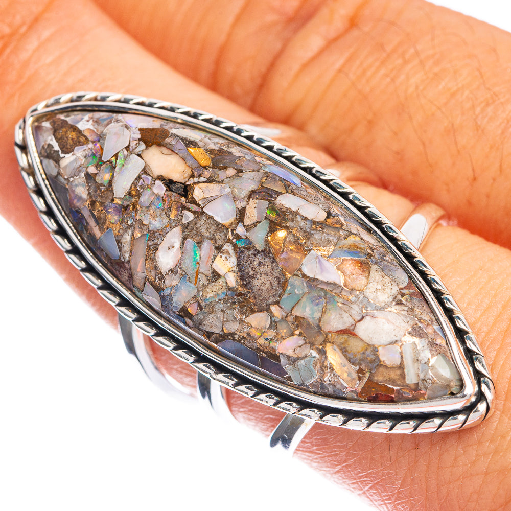 Huge Brecciated Ethiopian Opal Ring Size 8.75 (925 Sterling Silver) R144314