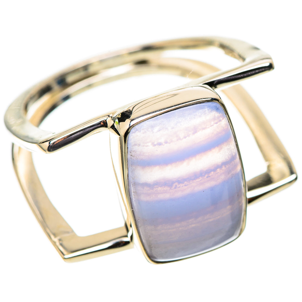 Premium Blue Lace Agate Ring Size 8 (925 Sterling Silver) RING138125