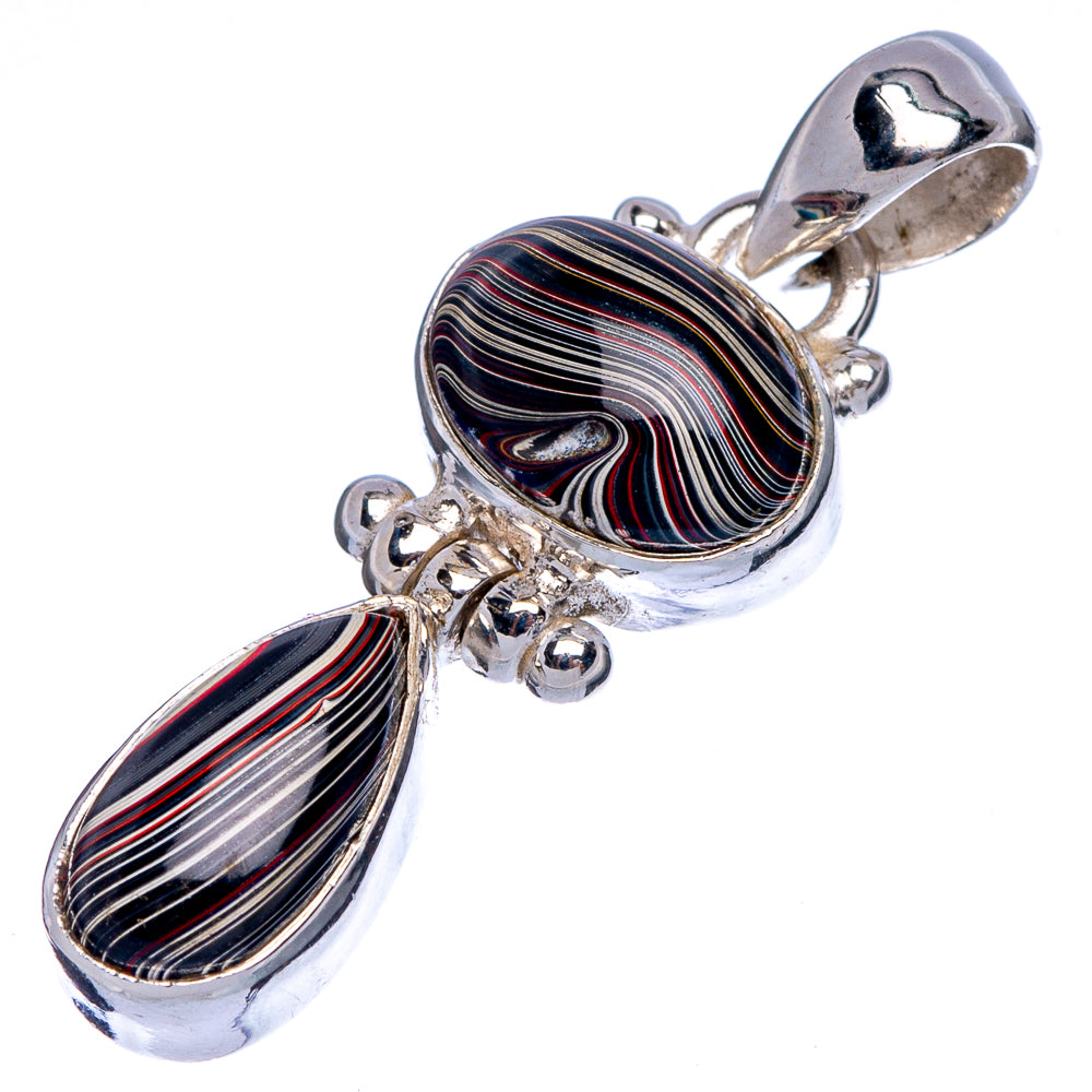 Rare Fordite Pendant 1 3/8" (925 Sterling Silver) P39974