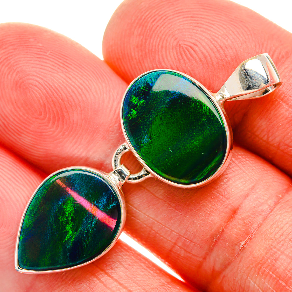 Aura Opal Pendant 1 3/4" (925 Sterling Silver) PD38183
