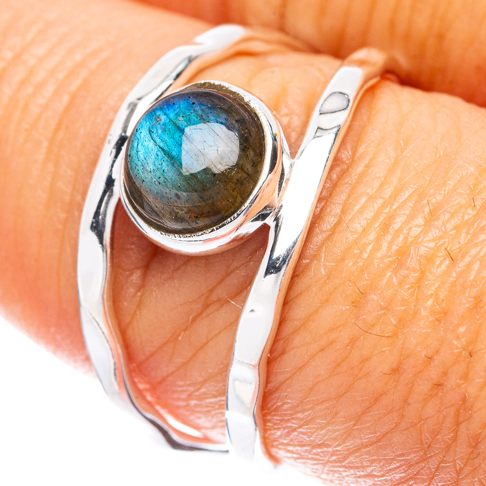 Labradorite Dainty Ring Size 8.25 (925 Sterling Silver) R5841