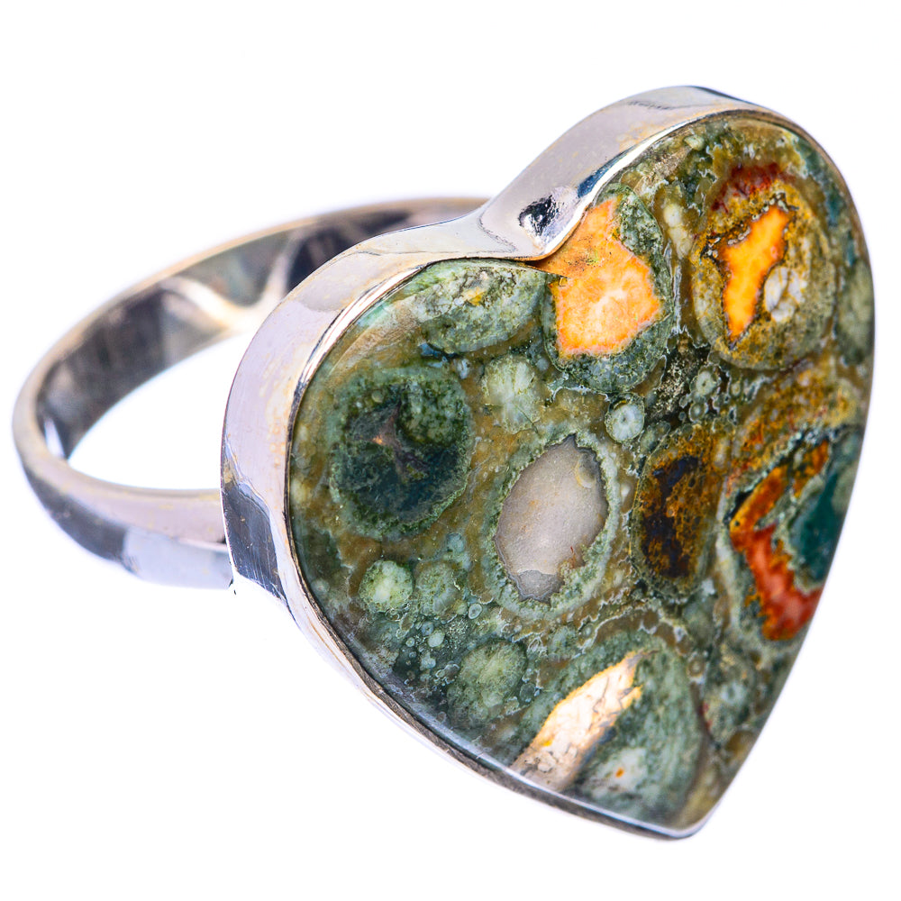 Large Rainforest Jasper Ring Size 8 (925 Sterling Silver) R141615