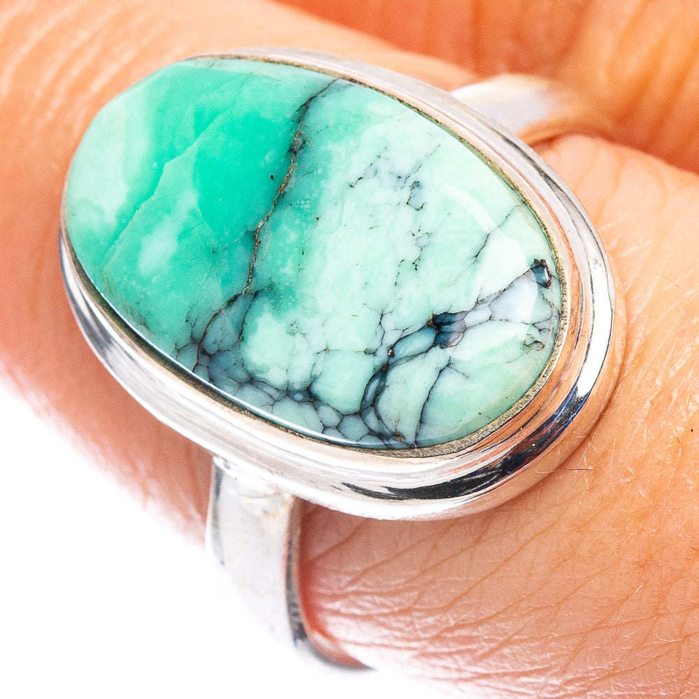 Rare Black Bridge Variscite Ring Size 8.75 (.925 Sterling Silver)