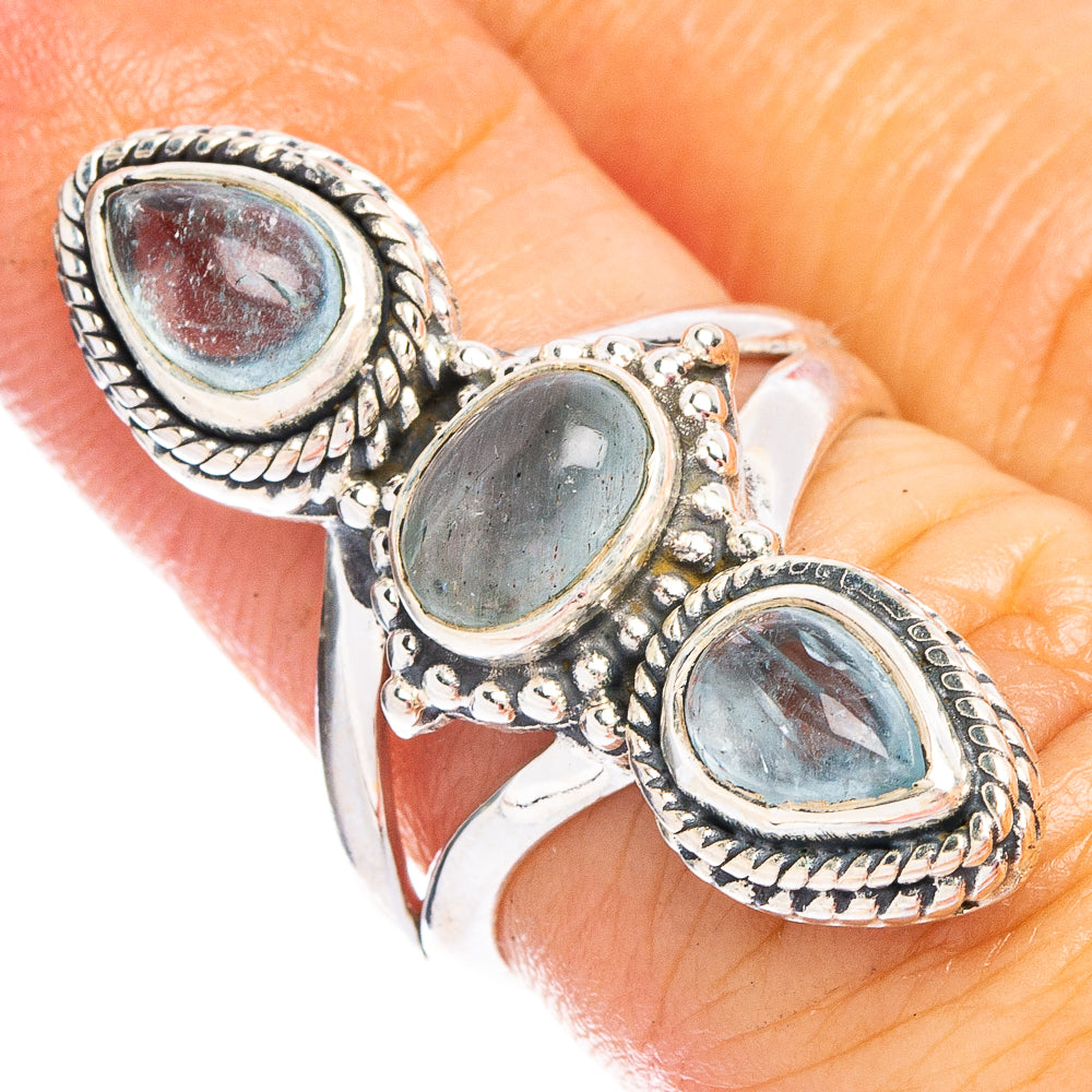 Aquamarine 925 Sterling Silver Ring Size 5.5 (925 Sterling Silver) R6273