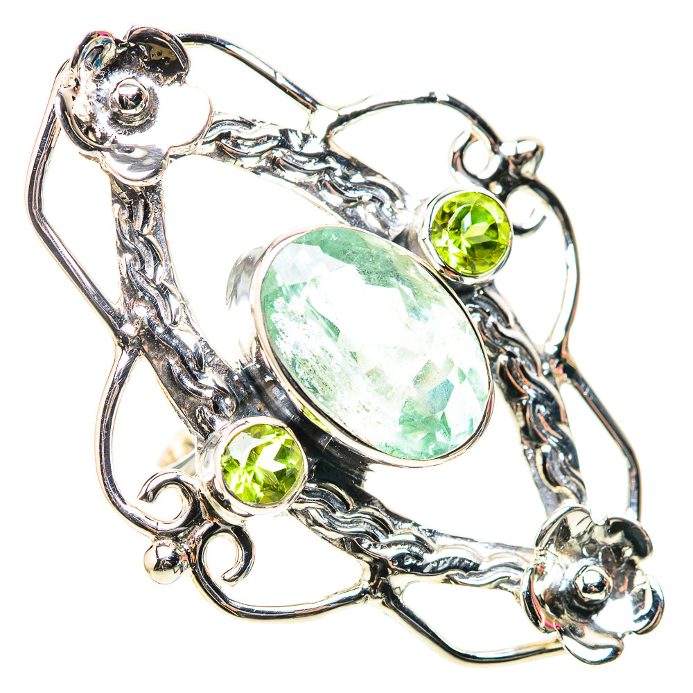 Signature Large Aquamarine, Peridot Ring Size 7.25 (925 Sterling Silver) RING138262