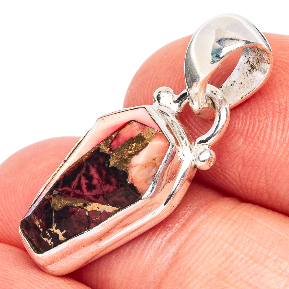 Spiny Oyster Turquoise Pendant 1 1/8" (925 Sterling Silver) P44745
